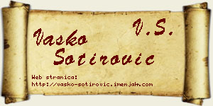 Vasko Sotirović vizit kartica